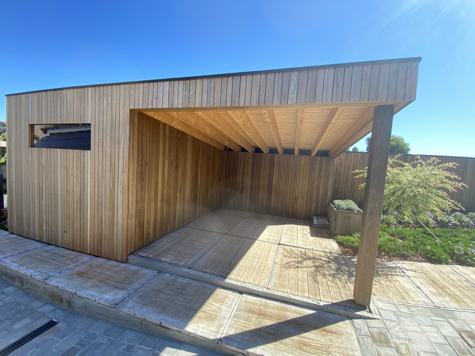 Carport met lattenplafond — Oosterzele
